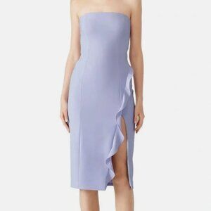 Jay Godfrey Strapless Knee-Length Slit Lavender Purple Evening Gown Dress 0 *